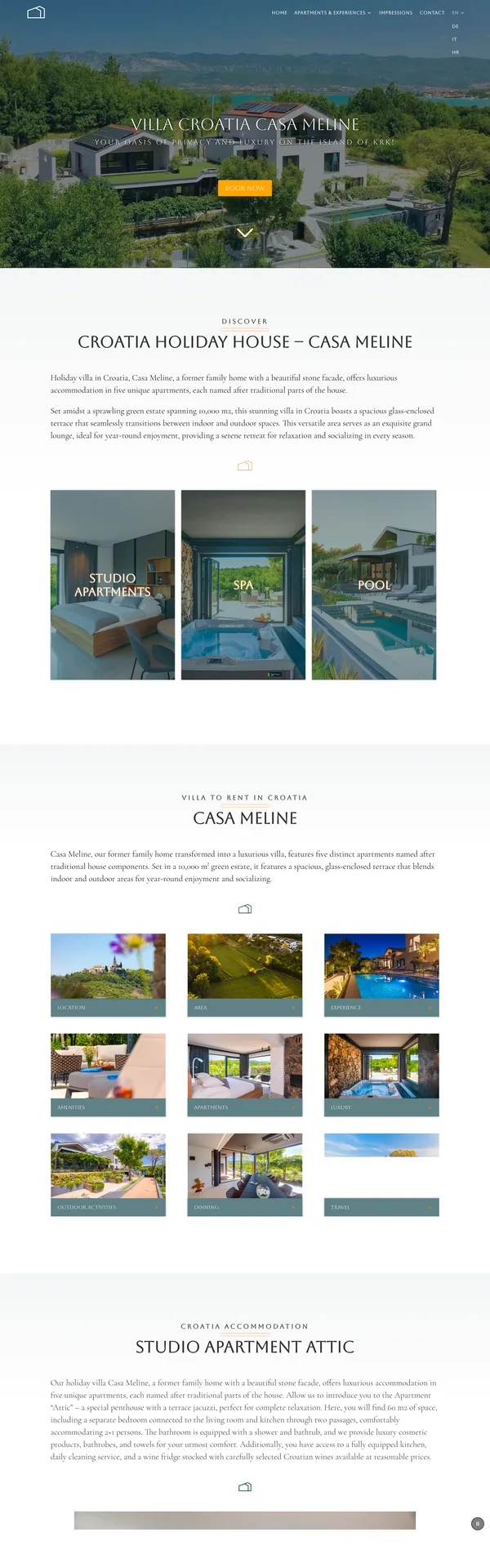 Casa Meline — Web project by GALLAXI